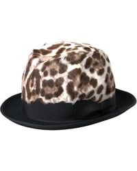 Dolce & Gabbana - Multicolor Leopard Fedora Hat - Lyst