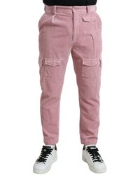 Dolce & Gabbana - Corduroy Cotton Stretch Skinny Cargo Jeans - Lyst