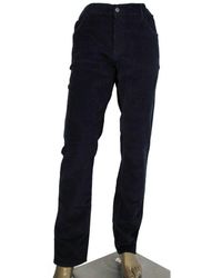 Prada Navy Corduroy Straigth Trousers Zipper Closure Gep178 (38 Us) - Blue