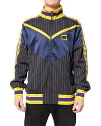 Dolce & Gabbana - Striped Logo Full Zip Bomber Jacket - Lyst
