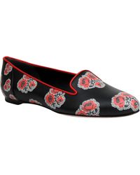 McQueen - Rose Pattern Leather Slipper Shoes - Lyst