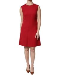 Dolce & Gabbana - Wool Sleeveless Knee Length A-Line Dress - Lyst