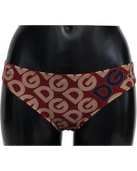 Dolce & Gabbana - Dg Logo Print Bottom Beachwear Bikini Swimsuit - Lyst