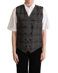 Dolce & Gabbana - Dolce Gabbana Wool Leopard Print Waistcoat Vest - Lyst