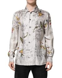 Dolce & Gabbana - Silk Printed Button Down Shirt - Lyst