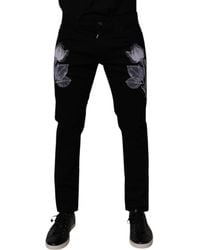 Dolce & Gabbana - Rose Print Casual Pants - Lyst