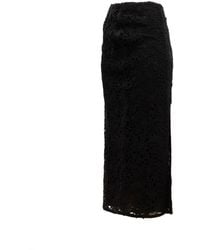 Valentino Garavani - Midi Skirt With Floral Lace - Lyst