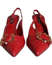 Dolce & Gabbana - Devotion Slingbacks In Matelassé Nappa Leather - Lyst