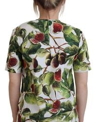 Dolce & Gabbana - Crew-Neck Cotton Top Blouse Fruit T-Shirt - Lyst