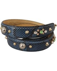 Dolce & Gabbana - Exotic Leather Crystals Shoulder Strap - Lyst