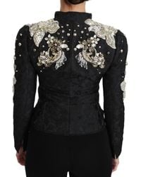 Dolce & Gabbana - Jacquard Crystal Floral Jacket - Lyst