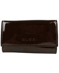 Gucci Dark Patent Leather Key Chain Holder With Box 260989 2167 - Brown