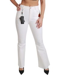 Dolce & Gabbana - Heart Flared Stretch Cotton Pants - Lyst