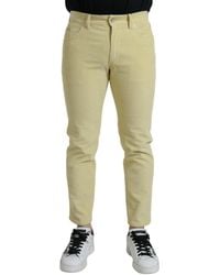 Dolce & Gabbana - Corduroy Logo Plaque Skinny Denim Jeans - Lyst