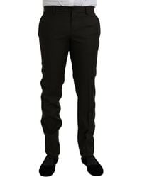 Dolce & Gabbana - Dark Wool Slim Fit Formal Pants - Lyst