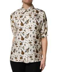 Dolce & Gabbana - Musical Instrument Print Short Sleeve Top - Lyst