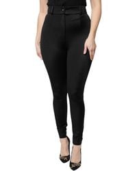 Dolce & Gabbana - Nylon High Waist Slim Fit Pants - Lyst
