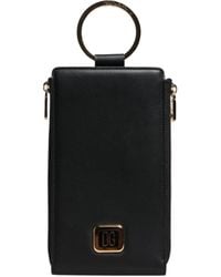 Dolce & Gabbana - Leather Logo Plaque Neck Strap Card Coin Wallet - Lyst
