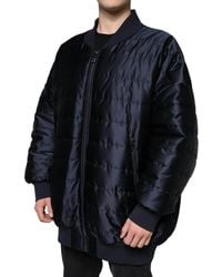 Dolce & Gabbana - Dark Quilted Full Zip Bomber Jacket - Lyst