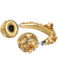 Dolce & Gabbana - Leather Floral Crystal Angel Headset Headphones - Lyst