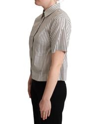 Dolce & Gabbana - Striped Short Sleeve Collared Shirt - Lyst