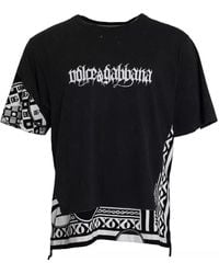 Dolce & Gabbana - Graphic Printed Cotton Short Sleeves T-Shirt - Lyst