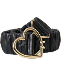 Dolce & Gabbana - Black Leather Gold Heart Metal Buckle Belt - Lyst