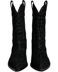 Dolce & Gabbana - Gaucho Boots In Color-changing Leopard Fabric - Lyst