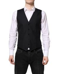 Dolce & Gabbana - Wool Waistcoat Dress Formal Vest - Lyst