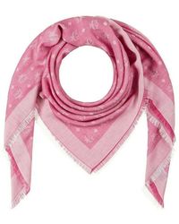 Mens Accessories Scarves and mufflers MCM Silk Color Splash Monogram Print Bandana Scarf in Pink for Men 
