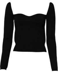 Dolce & Gabbana - Square Neckline Long Sleeves Sweater - Lyst