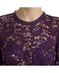 Dolce & Gabbana - Floral Lace Crystal Embedded Dress Rayon - Lyst