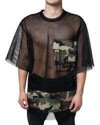 Dolce & Gabbana - Mesh Camouflage Short Sleeves T-Shirt - Lyst