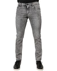 Dolce & Gabbana - Slim Fit Acid Wash Jeans - Lyst