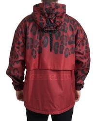Dolce & Gabbana - Red Leopard Hooded Rain Coat Jacket - Lyst