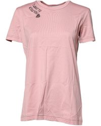 Dolce & Gabbana - Logo Print Cotton Crew Neck T-Shirt - Lyst