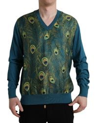 Dolce & Gabbana - Peacock Feather Pullover Sweater - Lyst