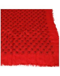 Gucci - Ghost Modal Silk Gg Skull Print Large Square Scarf - Lyst