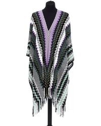 Missoni - Chic Geometric Fringed Poncho In Multicolor - Lyst