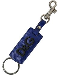 Dolce & Gabbana - Calf Leather Dg Logo Brass Keyring Keychain - Lyst