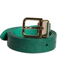 Dolce & Gabbana - Leather Logo Metal Waist Buckle Belt - Lyst