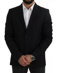 Dolce & Gabbana - Black Wool Slim Fit Notch Jacket Blazer - Lyst