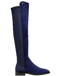 Stuart Weitzman - S Keelan Dark Suede With Logo Over The Knee Boots (37 Eu - Lyst