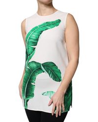 Dolce & Gabbana Banana Leaf Print Kaftan Dress in Green | Lyst