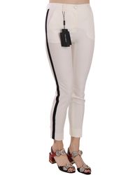 Dolce & Gabbana - Side Stripe Cropped Skinny Pants - Lyst