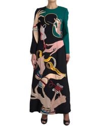 Dolce & Gabbana - Long Sleeves A-Line Maxi Dress - Lyst