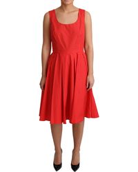 Dolce & Gabbana - Polka Dotted Cotton A-Line Dress - Lyst