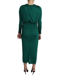 Dolce & Gabbana - Fitted Silhouette Midi Viscose Dress - Lyst