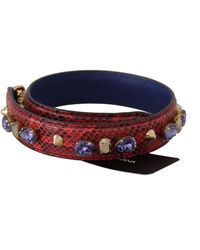 Dolce & Gabbana - Exotic Leather Crystals Bag Shoulder Strap - Lyst