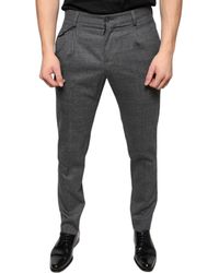 Dolce & Gabbana - Check Tartan Wool Skinny Pants - Lyst